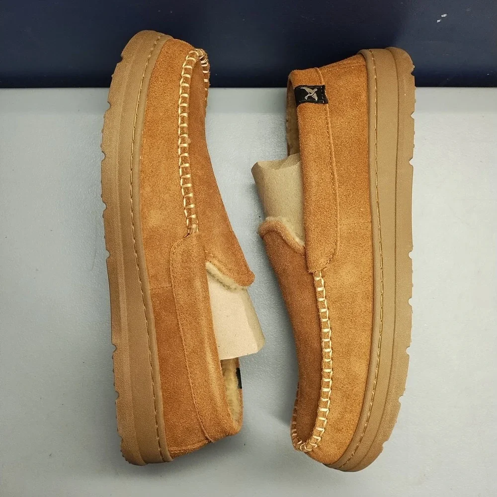 Eddie Bauer Loudon Slippers Men‎ US M(8-9) Brown Upper Suede Memory Foam Slip On